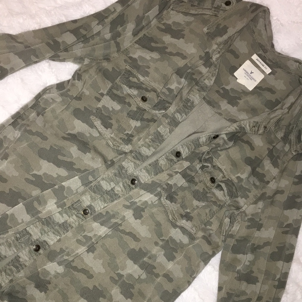 Camo button down